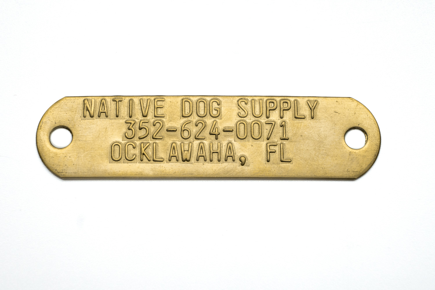 Stamped Brass Nameplate
